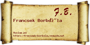 Francsek Borbála névjegykártya